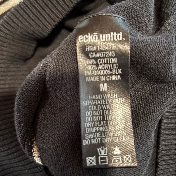 Vintage Ecko Unltd Number 72 Crew Neck Sweater Size M Black - Picture 3 of 4